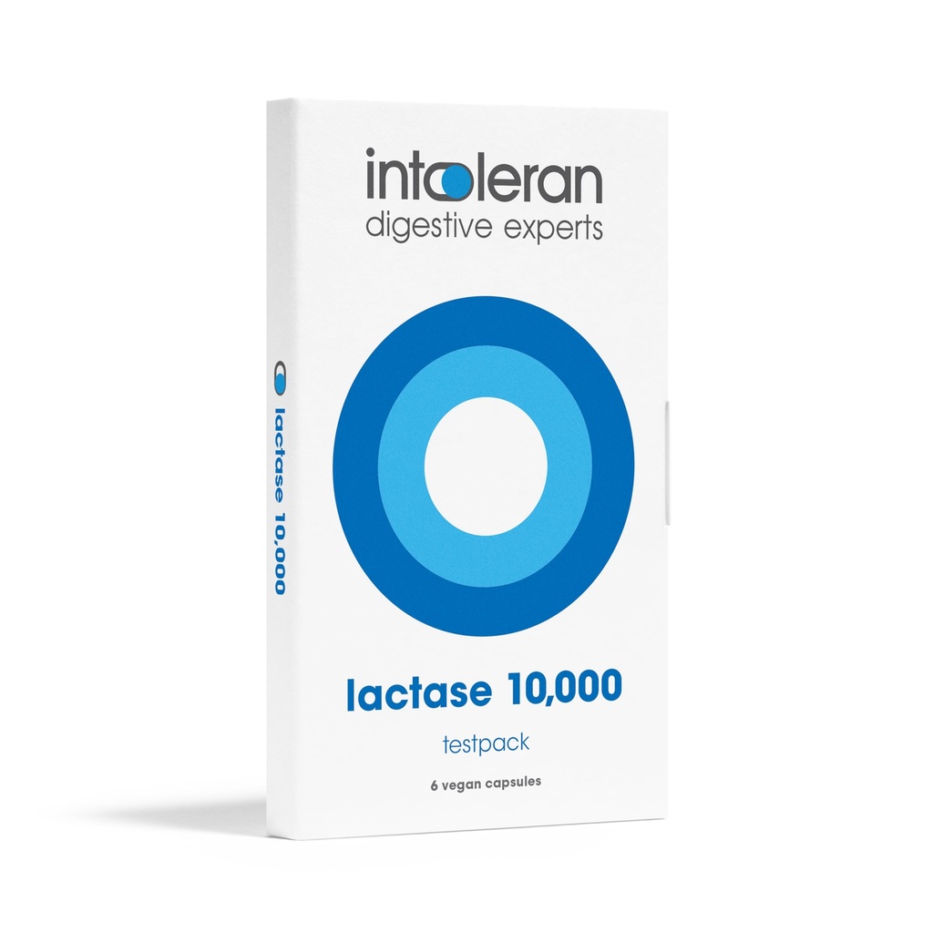 Intoleran Lactase 10.000 Verdauungsenzyme Testpack - 6 Kapseln | Ergänzung für Lactose Intolerance | Lactase Enzyme hilft Digest Dairy & Lactose | High Dosed & Fast Acting | Vegan | Low FODMAP