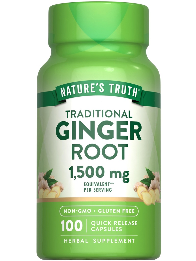 Nature's Truth Ginger Root Capsules | 1.500mg | 100 Count | from Ginger Root Extract | Non-GMO und Gluten Kostenlose Ergänzung