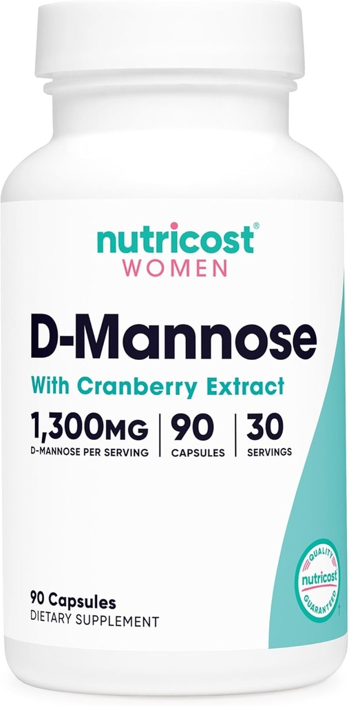 Nutricost D-Mannose con estratto di mirtillo per le donne 1300mg 90 capsule