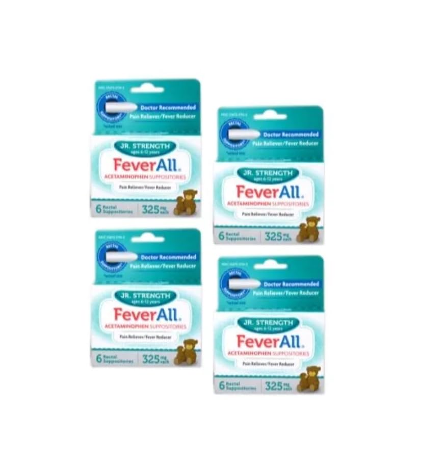 4 Pack FEVERAL JR. ACETAMINOPHEN 325MG Suppositoire 6CT