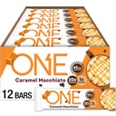 ONE Coffee Shop Koffeinierte Proteinriegel, Caramel Macchiato, Glutenfrei mit 20g Protein und 65mg Caffeine Energy, Pantry Staples, 2.12 oz (12 Count), Packaging May Vary