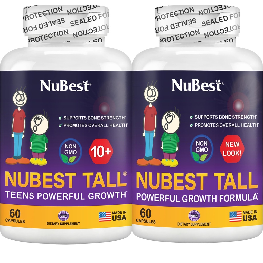 NuBest Bundle Tall 10 Tall | Höhenwachstum Unterstützung für Kinder & Jugendliche | Kalzium, Vitamine D3 K2, Kollagen & Kräuter | Knochenstärke, Fokus & Entwicklung