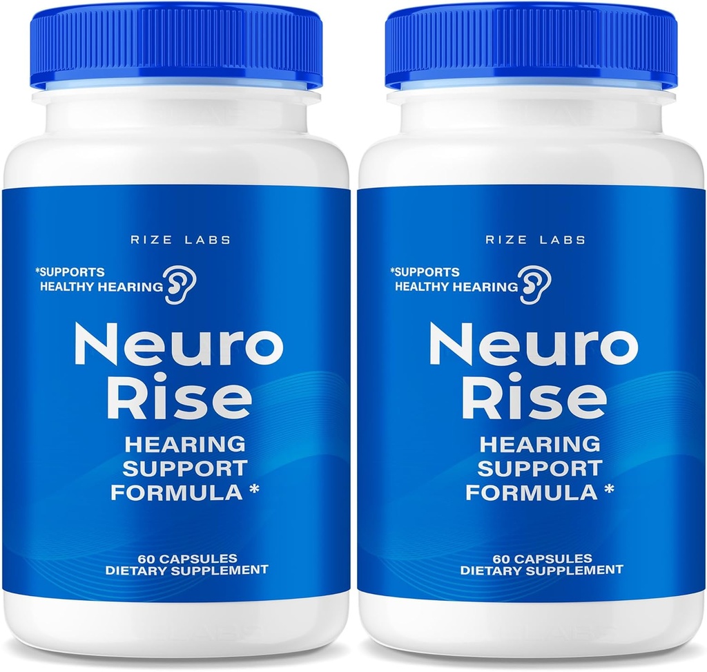 rize labs - Neuro-Rise-Kapseln, Hörgeräte-Ergänzung, Pillen zur Unterstützung gesunden Gehörs, Advanced Formula for Ear Health, Tinnitus & Noise Relief (120 Kapseln)