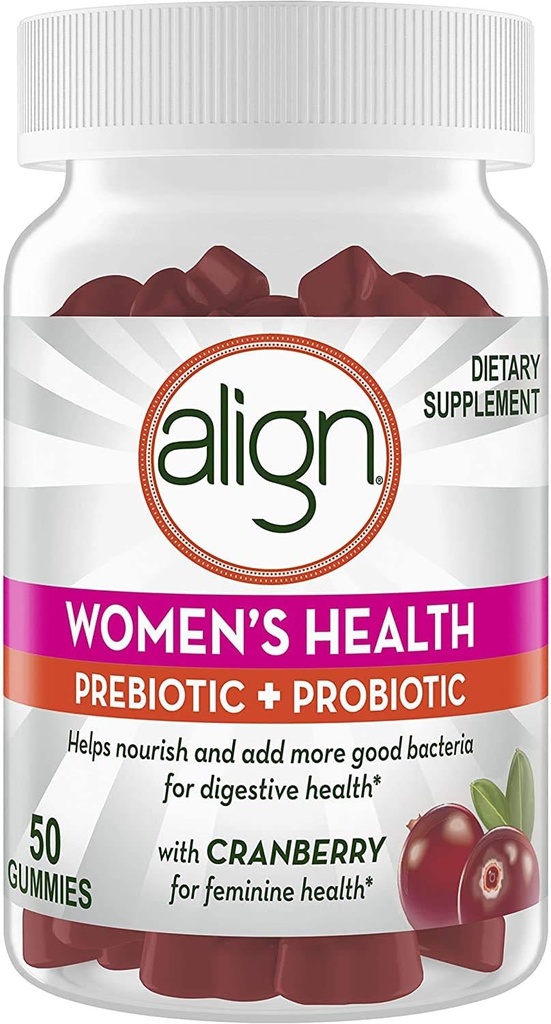 Align Women's Prebiotic Probiotic Supplement Gummi, Cranberry 50 Ct