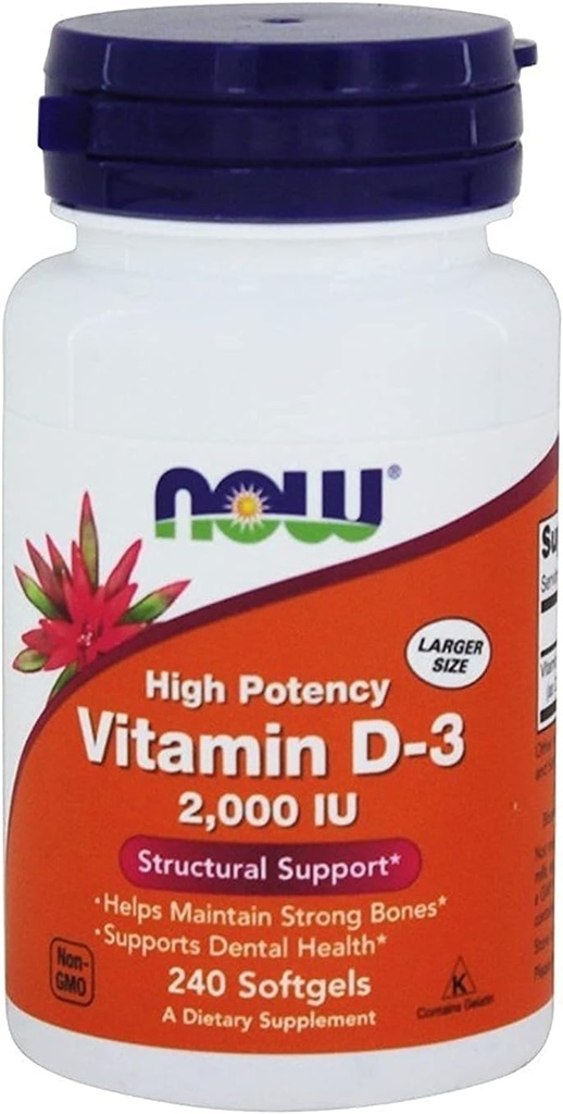 Ora Foods, (2 Pack) Vitamina D-3 Alta Potenza, 2000 UI, 240 Softgels