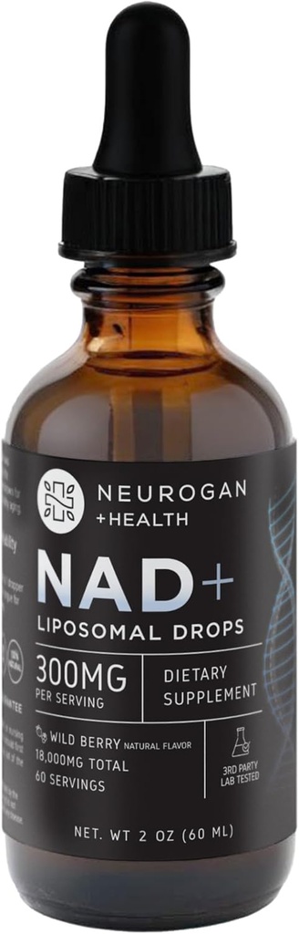 Neurogan NAD+ Liposomale Tropfen - 300mg pro Servierung, 18.000mg Gesamt - Flüssige Tropfen Ergänzungen - Cellular & Immune Support NAD Supplement - Nicotinamid Adenine Dinukleotid für Damen & Herren