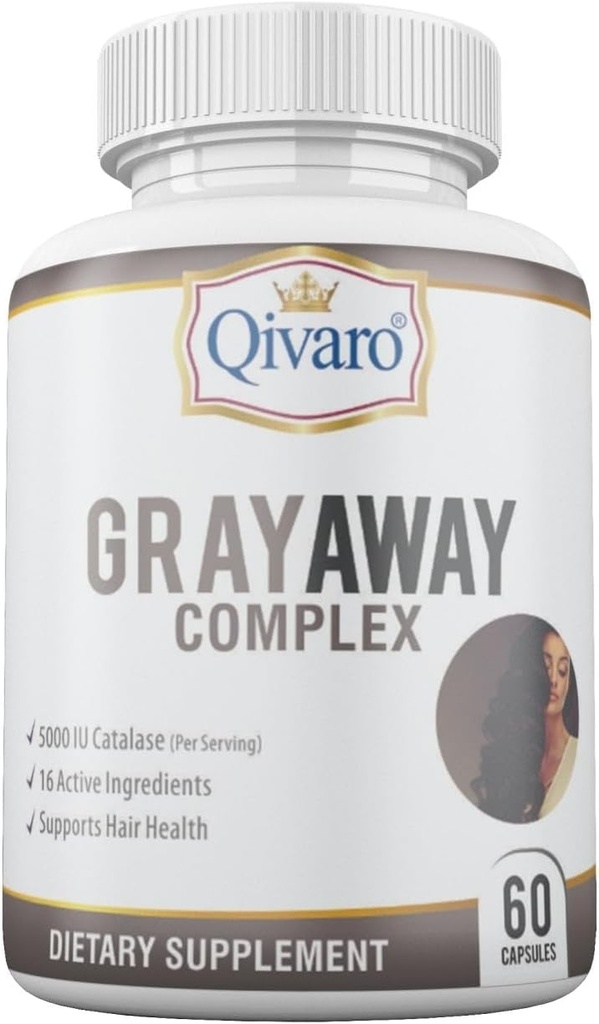 Gray Away Complex - Integratore Unisex Avanzato per la Restauro di Colore dei Capelli Naturali - Reverses Graying per Uomini e Donne - 60 Capsule