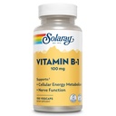 SOLARAY Vitamin B-1 100 mg | Gesunde Energie Metabolismus, Haut, Gehirn, Herz & Nervous System Unterstützung | 100 VegCaps