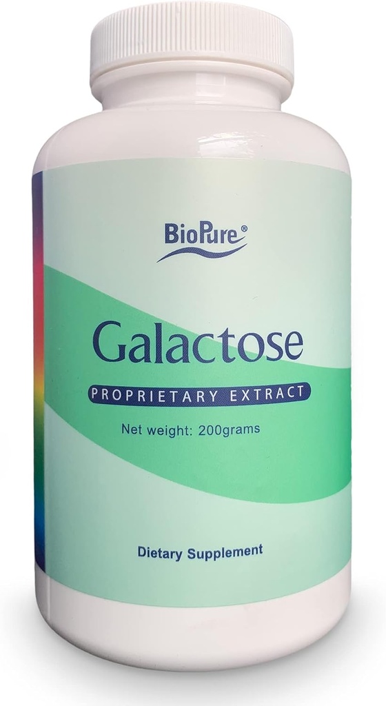 BioPure Galactose – Integratore alimentare monosaccaride naturale essenziale per sostenere i processi biologici critici, sviluppo delle cellule adeguate, produzione di energia, immunità e salute del rene – 200g
