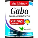 FITO MEDIC Lab- GABA, 750 mg per porzione, 200 capsule, integratori GABA, assorbimento ultra alto - aminoacidi - polvere GABA - acido butirico s.