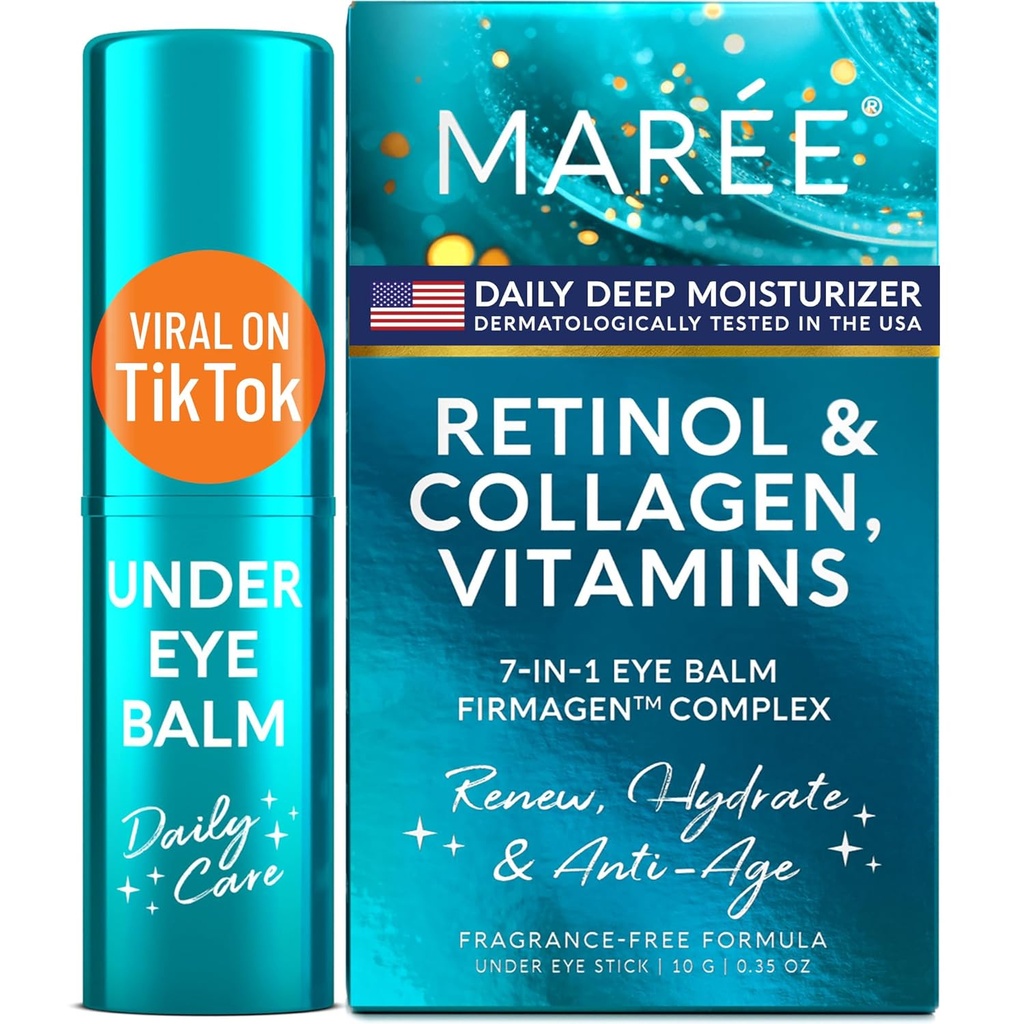 MAREE Under Eye Balm Stick mit Retinol & Ceramid Complex - Gesichts-Moisturizer für dunkle Kreise & Falten - Under Eye Brightener Stick, Anti Wrinkle Hydrating Face Skincare