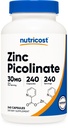 Nutricost Zink Picolinate 30mg, 240 Kapseln - Glutenfrei und nicht-GMO