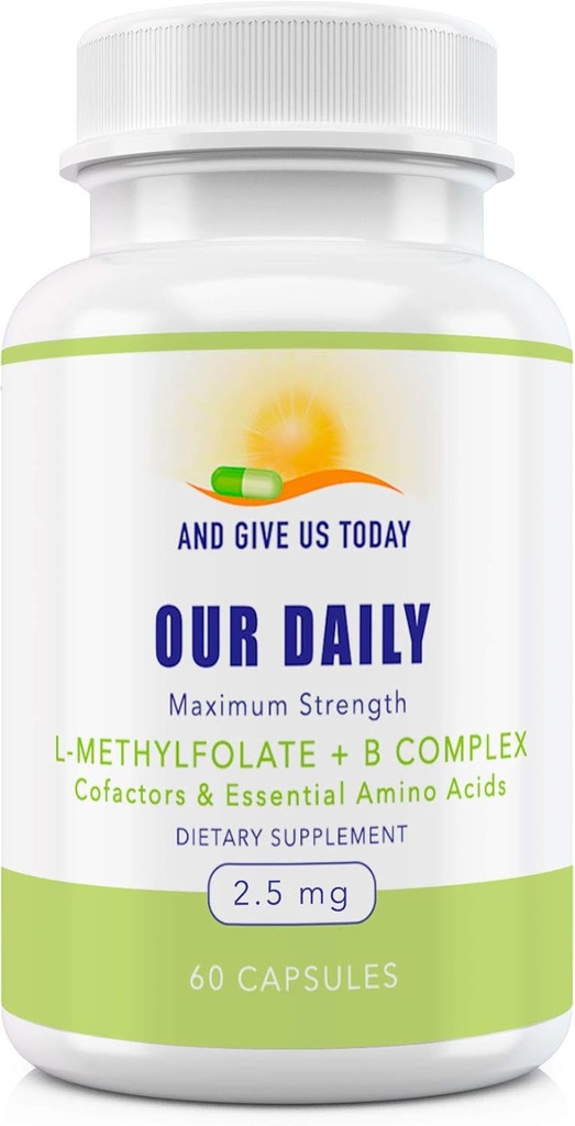 Nos Vites quotidiennes L-méthylfolate B Cofacteurs complexes et acides aminés essentiels (2,5mg) - Folate actif, méthylé B12 méthylcobalamine, B6 et Glycine - 60 Nombre