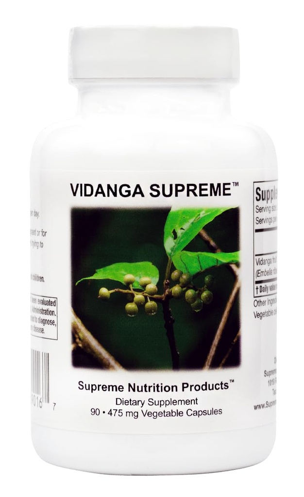 Supreme Nutrition Vidanga Supreme, 90 capsules végétariennes pures Vidanga