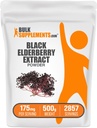 BulkSupplements.com Poudre d'extrait de baies d'eau douce - Berceaux d'eau douce provenant de la saumure noire, supplément de soutien immunitaire - Sans gluten - 175mg par portion, 500g (1,1 lb) (paquet de 1)