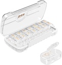 HBlife Weekly Pill Organizer and Dispenser 2 fois par jour, quotidiennement AM et PM Travel Pill Box Container 7 jours pour les vitamines, les médicaments, les suppléments et l'huile de poisson, l'étanche à la poussière Médicament Divider Case (Clear)