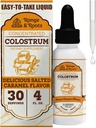 Range & Roots Colostrum Supplement - Liquid Bovine Colostrum - Alternative zu Colostrum Powder - Unterstützung Gut Gesundheit, Immunität, Energie - Gesundes Haar, Haut und Nägel - Gesalzene Karamell Flavor (30 Servierungen)