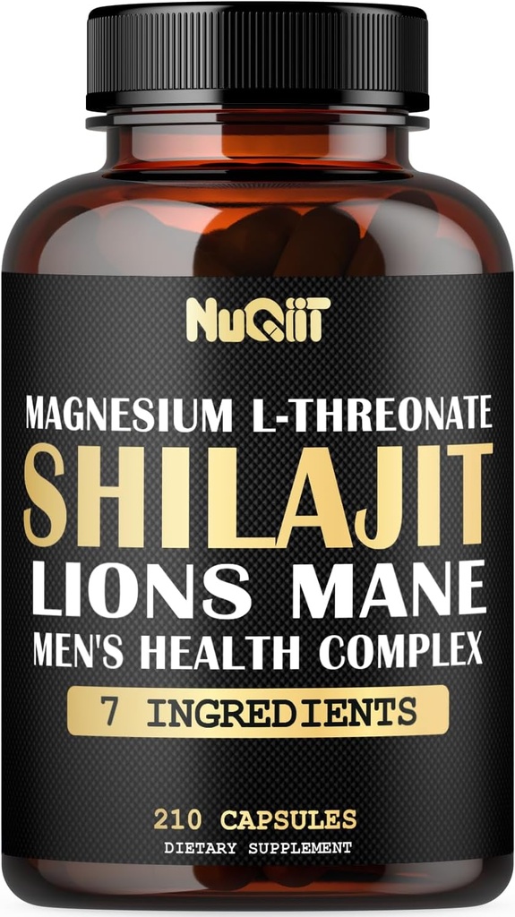 Magnesium mit Lions Mane, Shilajit Capsules und Male's Health Complex als Ashwagandha, Maca Root & More - 210 Kapseln