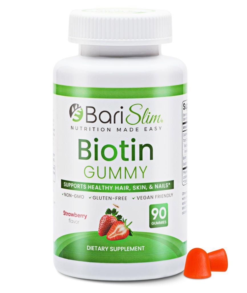 BariSlim Bariatric Vitamine Biotin Gommies - Vitamine Gommy spécialement formulée pour les patients après une chirurgie de perte de poids - Facile à digérer et grands saveurs de fruits de dégustation