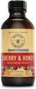 Jardins de miel Cerise et miel Sirop de gorge apaisante, formule d'apithérapie au miel cru biologique, vinaigre de cidre de pomme biologique, cerise noire et extraits à base de plantes, 24 portions, 4 FL. OZ.