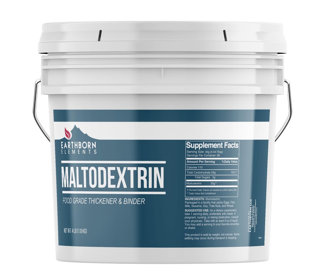 Éléments terriens Maltodextrine (1 Gallon) Soluble d'eau, hydrate complexe pour l'entraînement Shakes, pas de couleur artificielle ou d'arôme