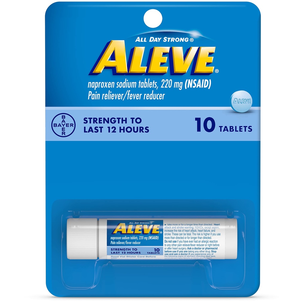 Aleve Tablets mit Naproxen Natrium 220mg NSAID Pain RelieverFever Reducer, 10 Count