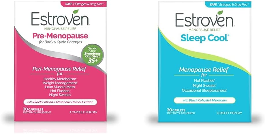 Estroven Menopause Relief Bundle mit Pre-Menopause 30 Ct und Sleep Cool 30 Ct