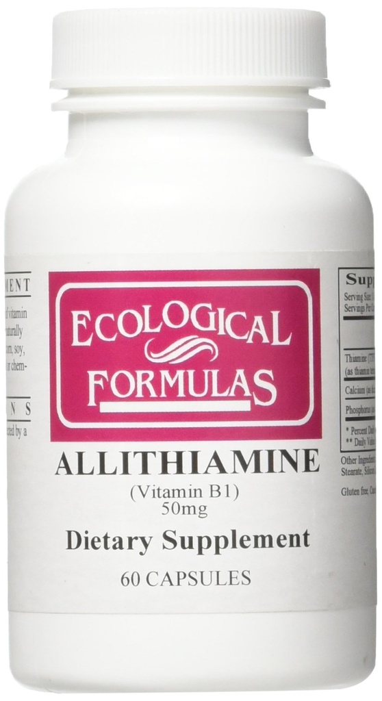 Formules écologiques Allithiamine Vitamine B1 50 Mg, Blanc, 60 Compte