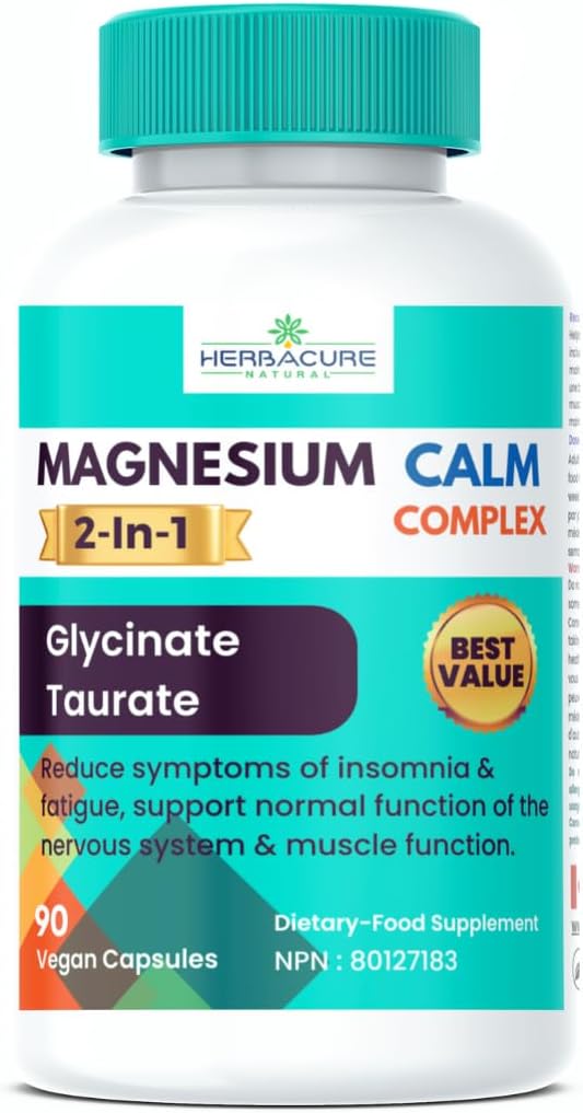 Magnesium CALM Complex 2 in 1 Glycinat und Taurate 90 Einheiten USA Ausgangskomponenten Nur Neu 2024
