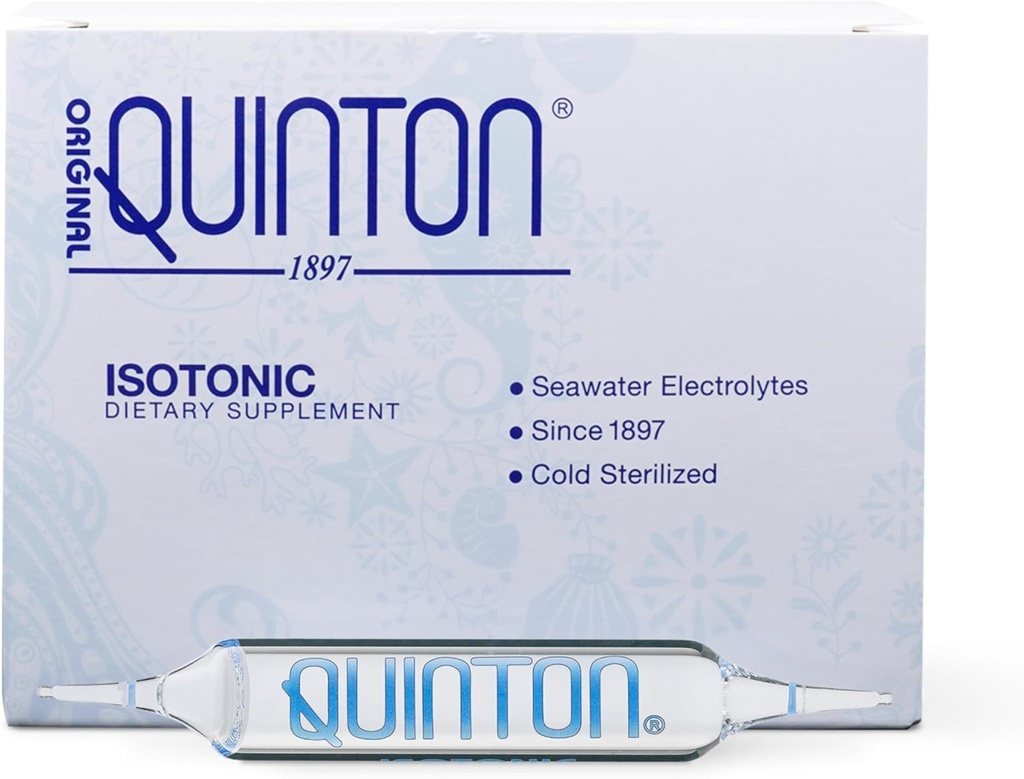 Quicksilver Scientific Original Quinton Solution isotonique avec les minéraux de l'eau de mer + l'eau de printemps alpine - hydratation liquide, électrolyte + supplément multi minéraux (30 flacons à usage unique)