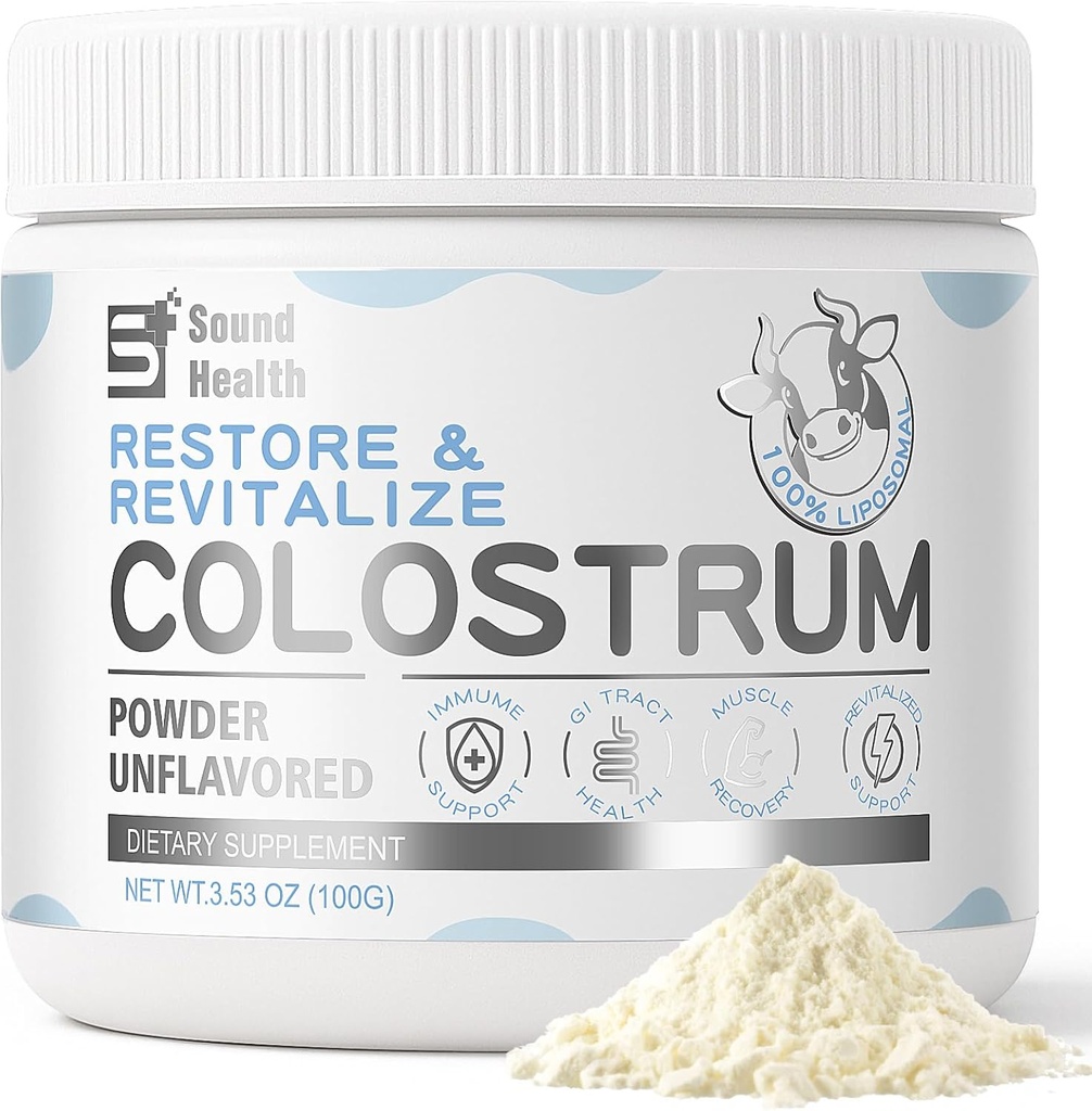 Colostrum Supplement Pulver für Menschen - Bio-Brand Colostrum Supplement für Gut Gesundheit, Haarwachstum, Immununterstützung - Entflammt (50 Servierungen)