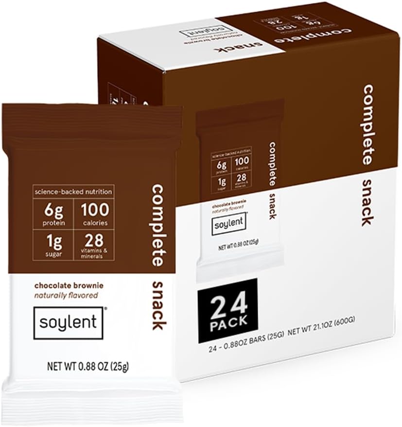 Soylent Snack Mini Protein Bars - Chocolate Brownie, 1g zucchero, barre di proteine, senza glutine, 6g di energia vegana - 24 conte