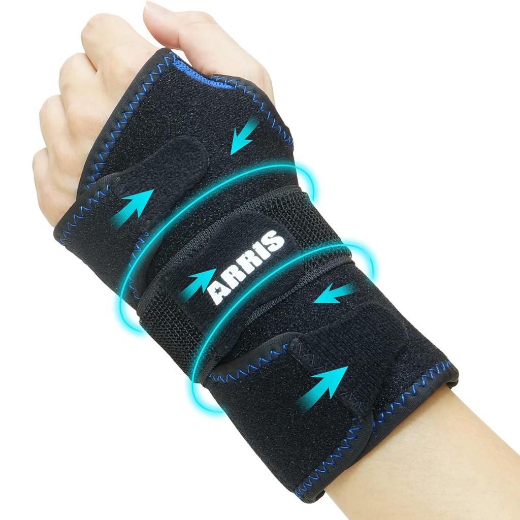 Wrist Ice Pack Wrap for Carpal Tunnel Relief - Staffa di supporto a mano con 2 gel riutilizzabili Caldi compressori a freddo per artrite reumatoide, Tendonite, lesioni sportive, gonfiaggio, spazzole & Sprains
