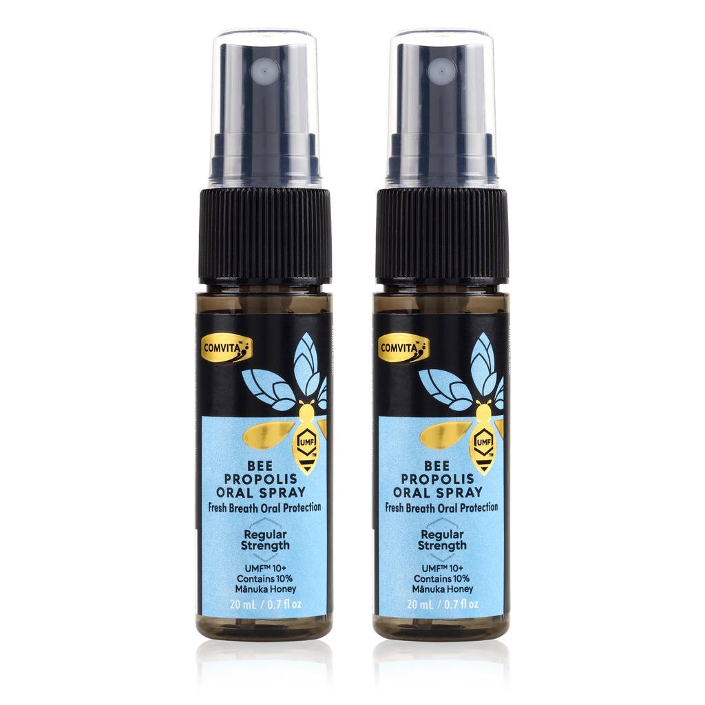 Comvita Bee Propolis Throat Spray - Natürliche Immununterstützung, wohltuende Mint Flavor mit Neuseeland UMF 10+ Manuka Honig, Antioxidans, Nahrungsergänzung - 0.7 fl oz, Pack von 2