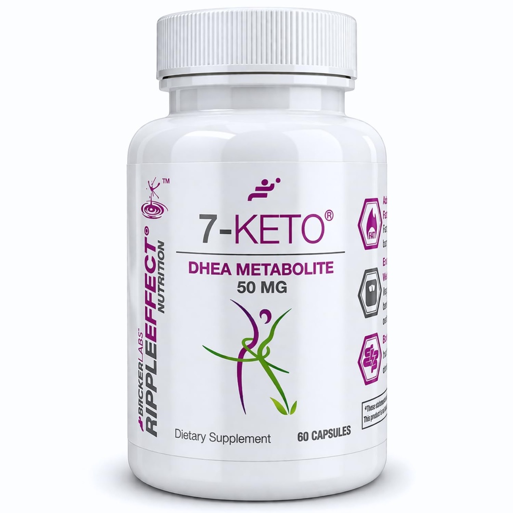 Bricker Labs 7-Keto DHEA Metabolite 50 mg Nahrungsergänzung für Stoffwechselunterstützung und Energiebilanz, 60 Kapseln