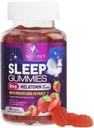 Schlafgummis für Erwachsene Extrastärke 8mg - Melatonin mit Passiflora-Extrakt für erholsamen Schlaf - Fast Acting Melatonin Sleep Gummy Supplement, Vegan, Non-GMO, Tasty Strawberry Flavor - 60 Gummis