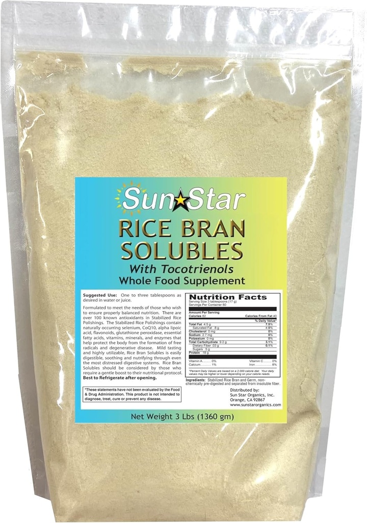Reis-Bron-Pulver mit Tocotrienolen (früher als Reis-Bran-Solubles bekannt)(3lb)