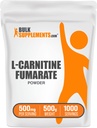 BulkSupplements.com L-Carnitine Fumarate Powder - Carnitine Supplement, Sports Nutrition, L-Carnitine 500mg - Glutenfrei, 500mg pro Servierung, Glutenfrei, 500g (1.1 lbs) (Pack von 1)