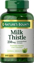 Capsules de chardon de lait de la nature, traditionnellement utilisées pour la santé du foie, supplément à base de plantes, 250 mg par portion, 200 Nombre