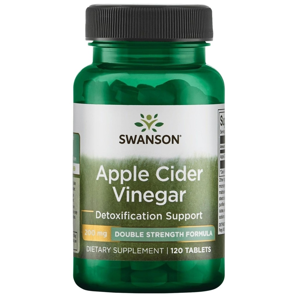 Swanson Double-Strength Apple Cider Essig 200 Milligramme 120 Tabs