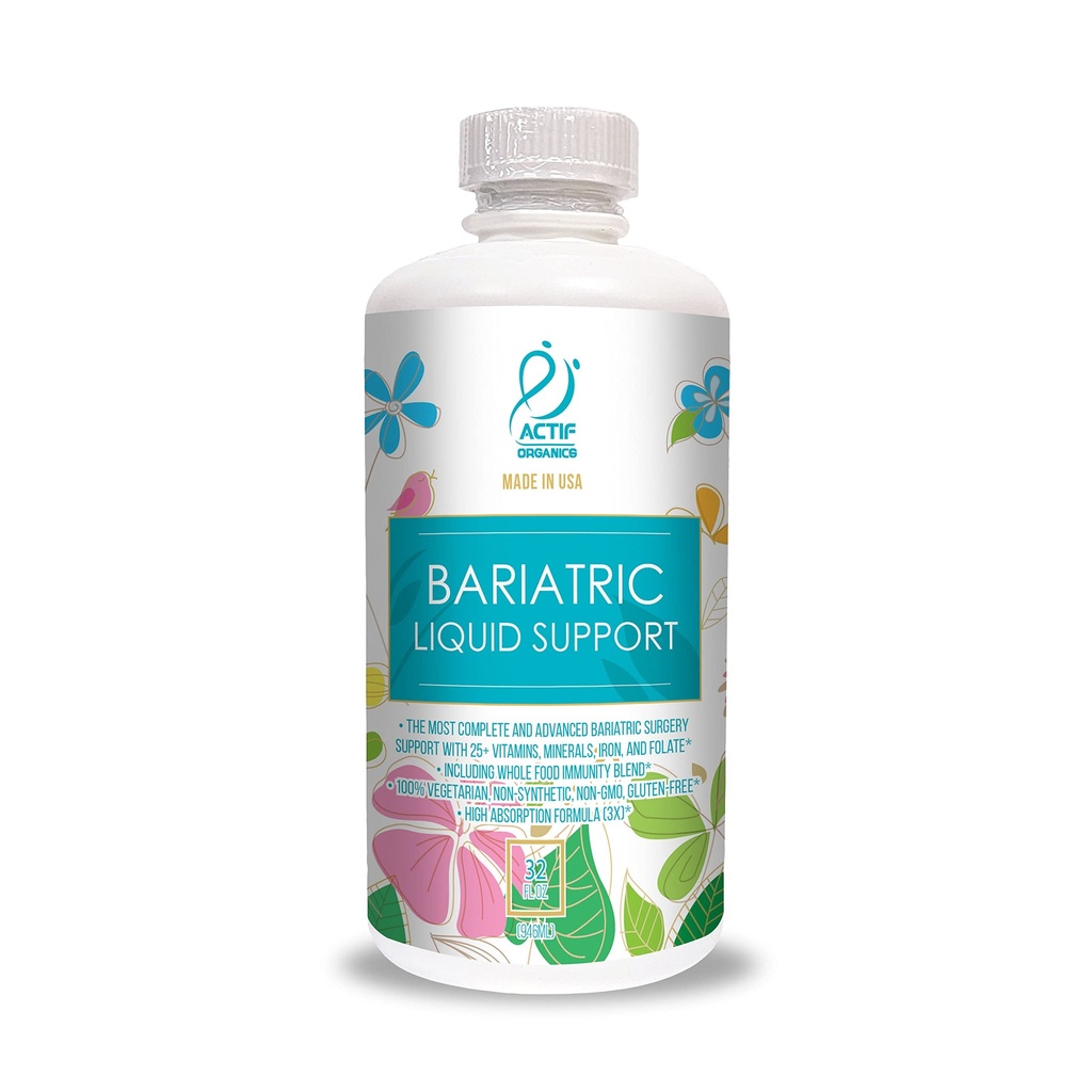 ACTIF Organic Bariatric Liquid Multivitamin mit 25+ Organischen Vitaminen und Mineralien für Bariatric Surgery, Advanced Formula - 90 count Pack of