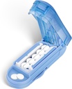 DUBSTAR Pill Cutter Splitter for Small and Tiny Pills, Pill Cutters multipli per piccole o grandi Pills, Regolabile Pill Splitter con dispositivo di centraggio e Blade Guard per multi compresse (Pale Blue)