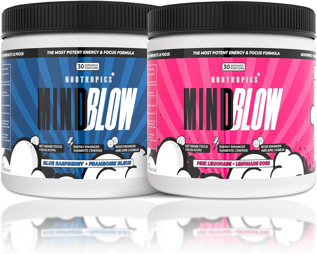 Mind Blow - Nootropics Cocktail per l'energia, il fuoco e la felicità per gli studenti, imprenditori, lavoratori duri e giocatori (30 Serve)