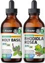 BIO KRAUTER Santo Basilio Tincture 4 Fl. Oz. & Rhodiola Rosea Tincture 4 Fl. Oz.