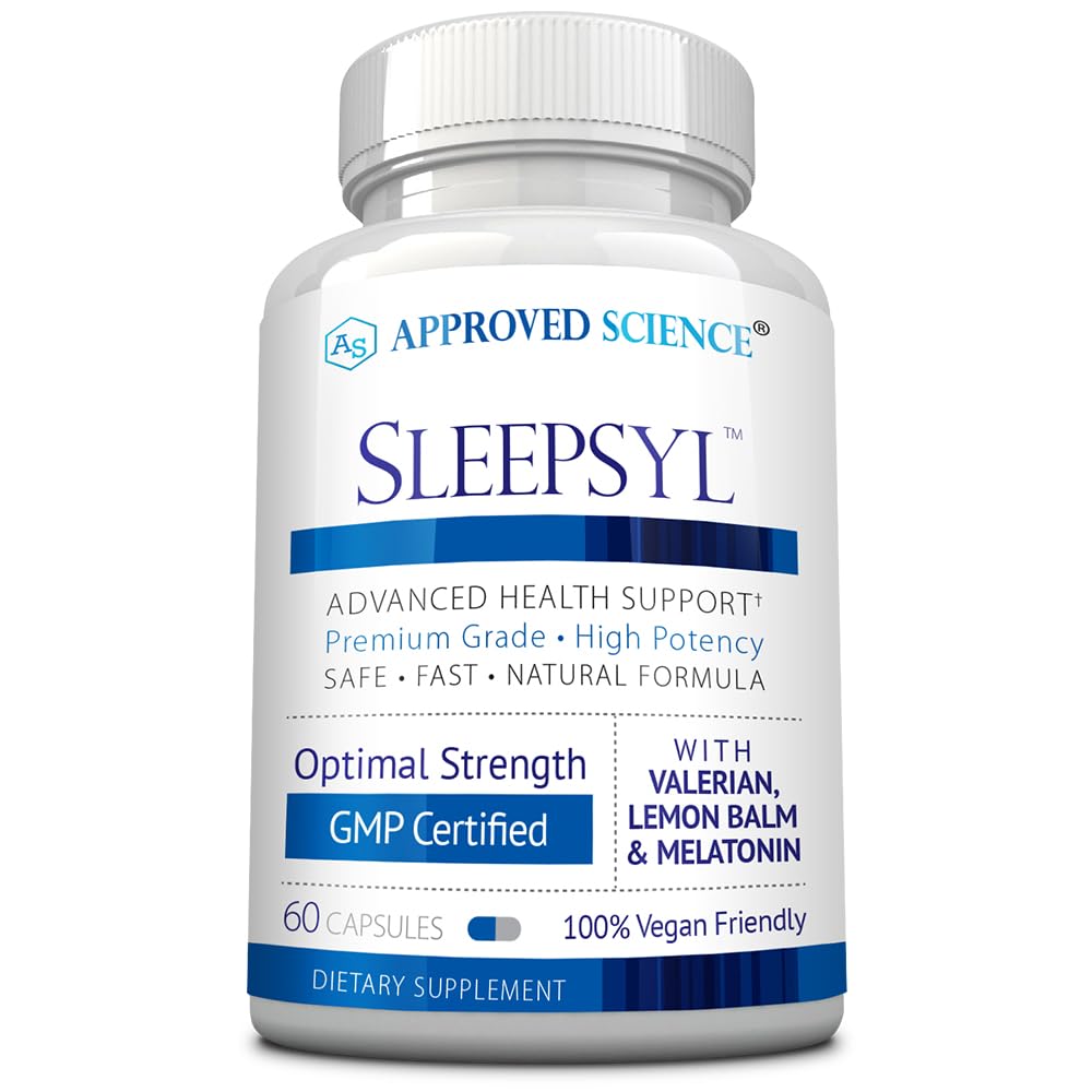 Approvato Scienza Sleepsyl - Supplemento al sonno - Radice Valeriana, Balmo di limone, Melatonina, Camomilla, L-Ornitina - Vegan, 60 capsule