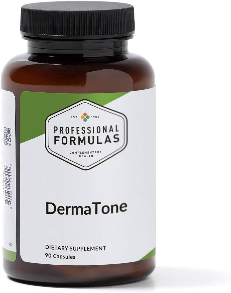 Formules professionnelles DermaTone - Soutien à la santé hépatique et lymphatique* avec Bupleurum, Cleavers, Oregon Grape, Burdock, Nettle et Red-Clover - Végétarien, Sans gluten, Hypoallergénique, 90 Capsules