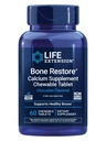 Life Extension Bone Restore Calcium Supplement Kautabletten, Bone Health Supplement, Kalzium, Vitamin D, Mineralien, glutenfrei, Nicht-GVO, 60 Tabletten