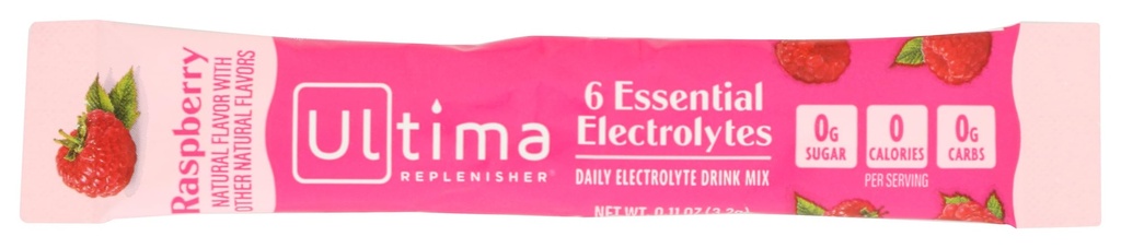 Ultima Replenisher Raspberry Electrolyte Bere Mix Singolo, 0.11 OZ