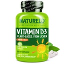 NATURELO Vitamin D - 5000 IU - Pflanze aus Lichen - Natürliche D3 Ergänzung für Immunsystem, Knochenunterstützung, Gelenkgesundheit - Hohe Potenz - Vegan - Non-GMO - Glutenfrei - 180 Kapseln