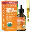 USDA Organic Turmeric Liquid Tropfen mit schwarzem Pfeffer - 1000mg Curcumin Ergänzung für Immun- & Verdauungs-Gesundheit - 30 Servierungen - Verbesserte Absorption - Non-GMO, Vegan, Glutenfrei - Entflammt, 1 Fl Oz